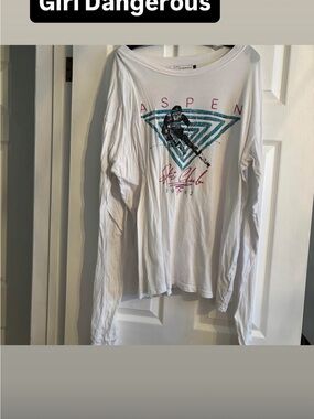 Girl Dangerous Aspen Ski Club White Long Sleeve Tee